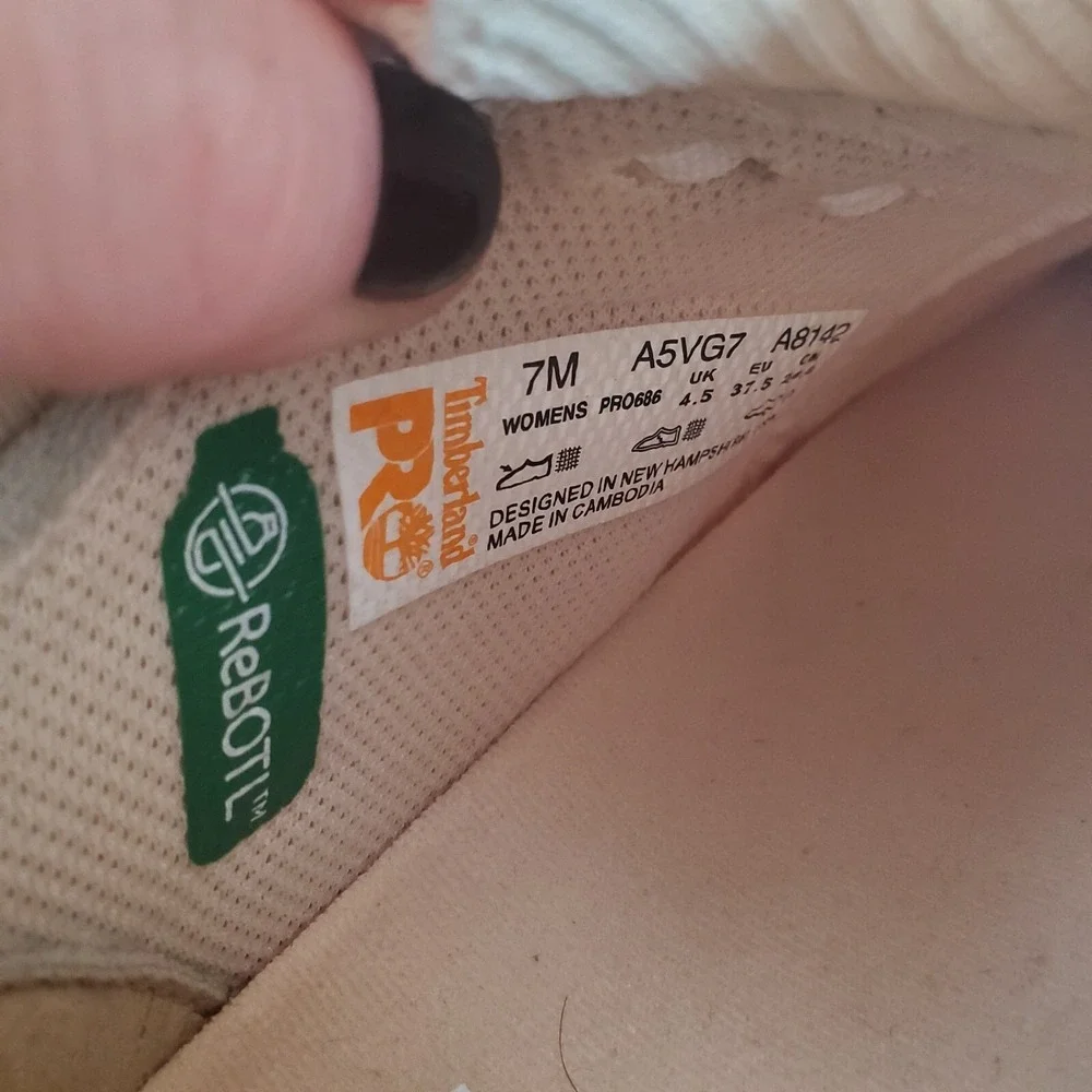 Timberland Pro Setra Safety Shoes Womens Sz 7 Beige Color Anti Fatigue